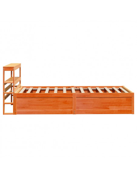 Giroletto con Testiera Marrone Cera 90x200 cm Massello Pino