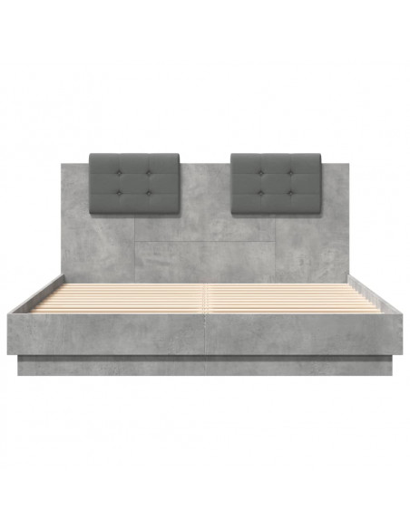 Giroletto Testiera Grigio Cemento 120x200 cm Legno Multistrato