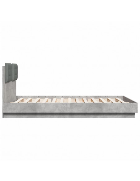 Giroletto Testiera Grigio Cemento 120x200 cm Legno Multistrato