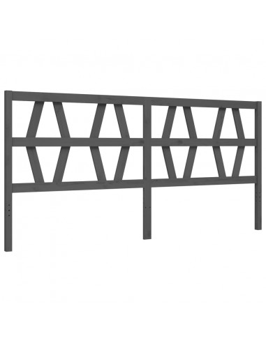 Giroletto con Testiera Grigio 200x200 cm in Legno Massello