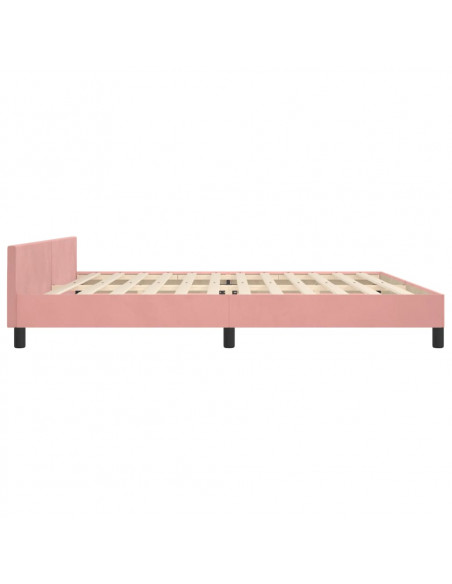Giroletto con Testiera Rosa 200x200 cm in Velluto