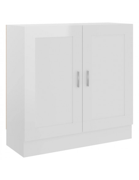 Libreria Bianco Lucido 82,5x30,5x80 cm in Legno Multistrato