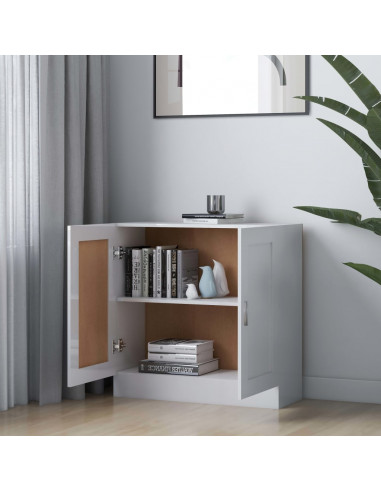 Libreria Bianco Lucido 82,5x30,5x80 cm in Legno Multistrato