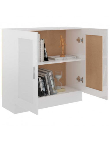 Libreria Bianco Lucido 82,5x30,5x80 cm in Legno Multistrato
