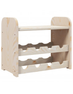 Portavini con Pannello Superiore 43x25x37cm Legno Massello Pino 2