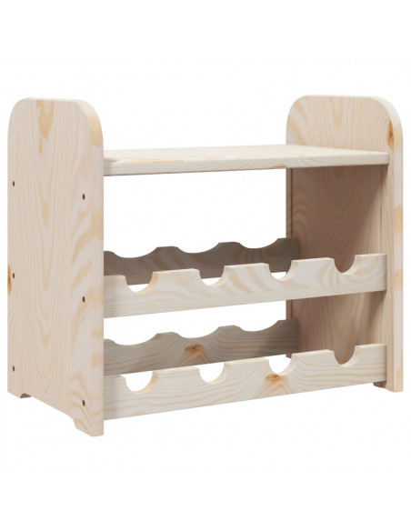 Portavini con Pannello Superiore 43x25x37cm Legno Massello Pino