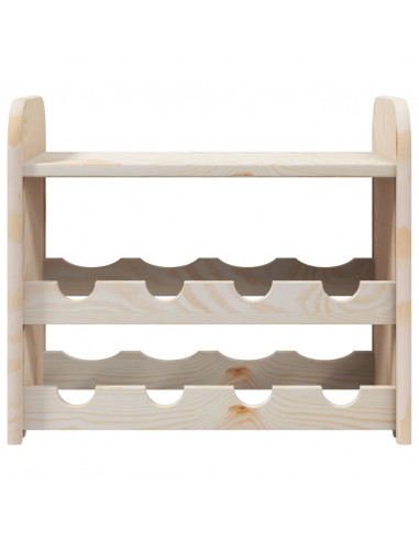 Portavini con Pannello Superiore 43x25x37cm Legno Massello Pino