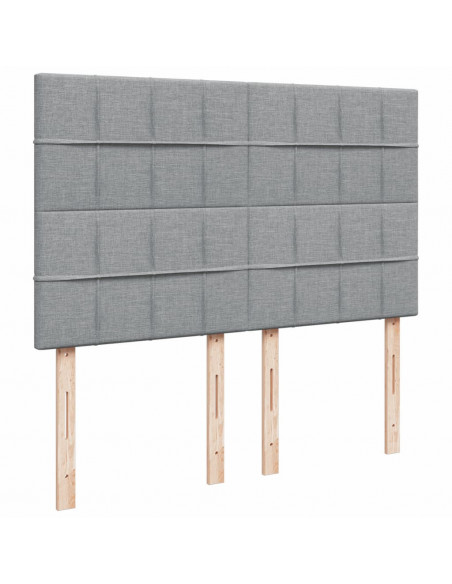 Giroletto a Molle con Materasso Grigio Chiaro 140x200cm Tessuto