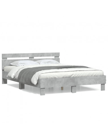 Giroletto Testiera Grigio Cemento 140x190 cm Legno Multistrato