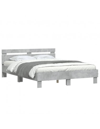 Giroletto Testiera Grigio Cemento 140x190 cm Legno Multistrato