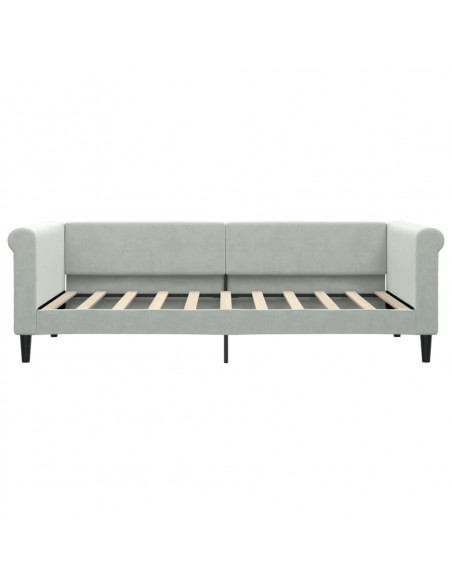 Letto da Giorno Grigio Chiaro 90x190 cm in Velluto