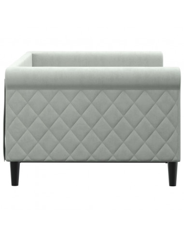 Letto da Giorno Grigio Chiaro 90x190 cm in Velluto