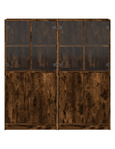 Libreria Ante Rovere Fumo 136x37x142 cm in Legno Multistrato 2