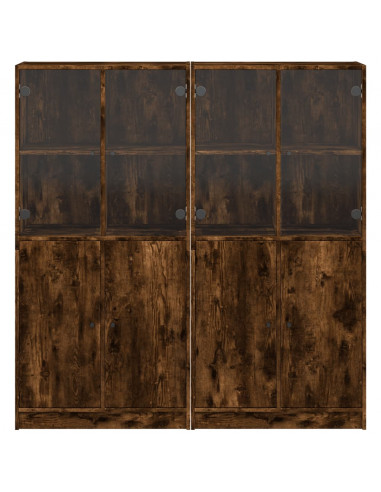 Libreria Ante Rovere Fumo 136x37x142 cm in Legno Multistrato