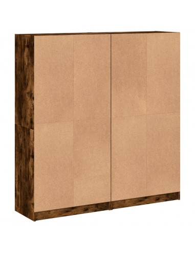 Libreria Ante Rovere Fumo 136x37x142 cm in Legno Multistrato