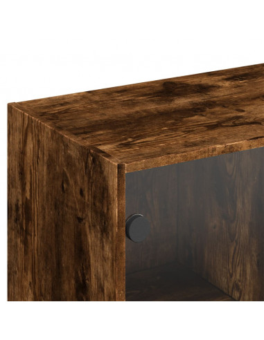 Libreria Ante Rovere Fumo 136x37x142 cm in Legno Multistrato