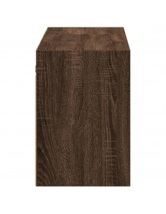 Mobile TV a Parete con Luci LED Rovere Marrone 130x31x45 cm 2