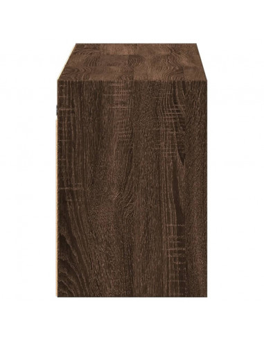 Mobile TV a Parete con Luci LED Rovere Marrone 130x31x45 cm