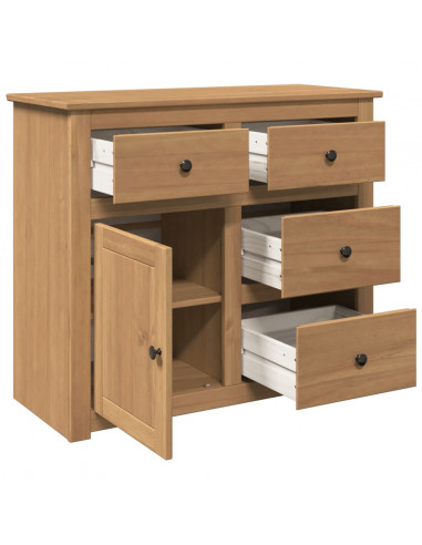 Credenza con Cassetti Panama 93x40x80 cm Legno Massello di Pino