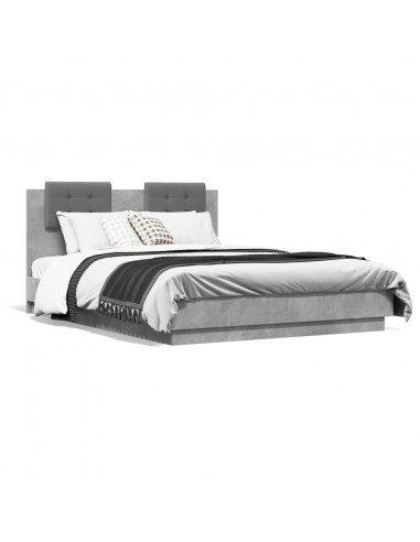 Giroletto Testiera Grigio Cemento 135x190 cm Legno Multistrato