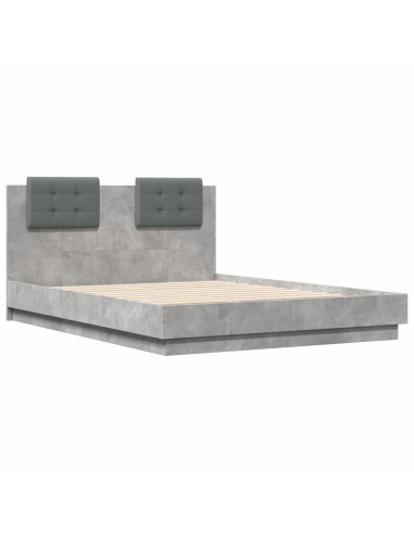 Giroletto Testiera Grigio Cemento 135x190 cm Legno Multistrato