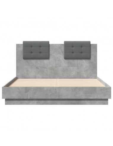 Giroletto Testiera Grigio Cemento 135x190 cm Legno Multistrato