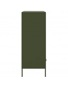 Credenza Verde Oliva 68x39x101,5 cm Acciaio Laminato a Freddo 2
