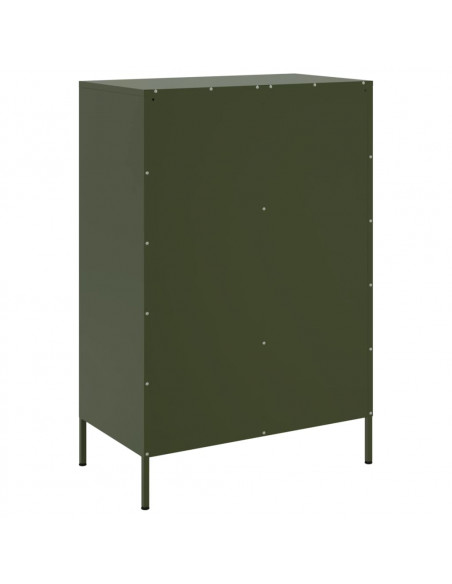 Credenza Verde Oliva 68x39x101,5 cm Acciaio Laminato a Freddo