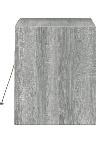Mobile TV a Parete con Luci LED Grigio Sonoma 80x31x35 cm