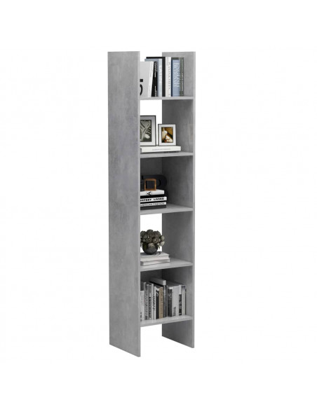 Libreria Grigio Cemento 40x35x180 cm in Legno Multistrato