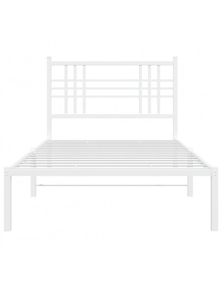 Giroletto con Testiera Metallo Bianco 90x200 cm