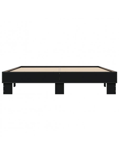 Giroletto Nero 150x200 cm in Legno Multistrato e Metallo