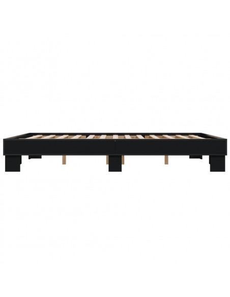 Giroletto Nero 150x200 cm in Legno Multistrato e Metallo