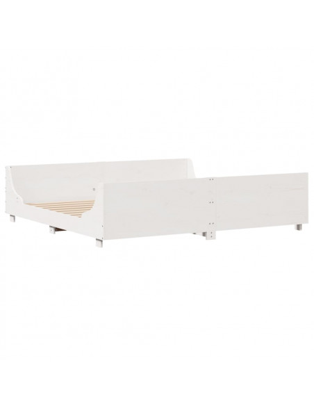 Giroletto con Testiera Bianco 180x200 cm Massello Pino