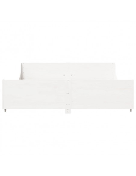 Giroletto con Testiera Bianco 180x200 cm Massello Pino
