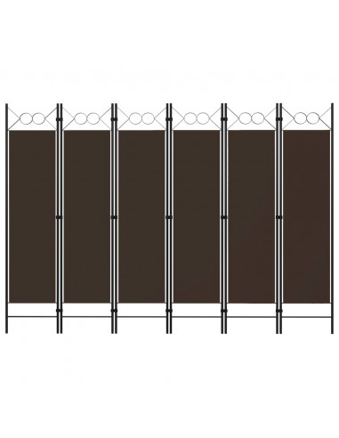 Paravento a 6 Pannelli Marrone 240x180 cm