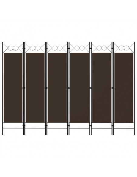 Paravento a 6 Pannelli Marrone 240x180 cm