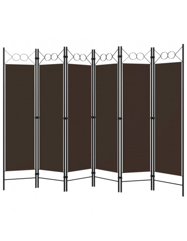 Paravento a 6 Pannelli Marrone 240x180 cm