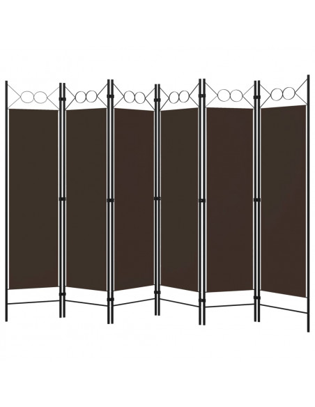 Paravento a 6 Pannelli Marrone 240x180 cm