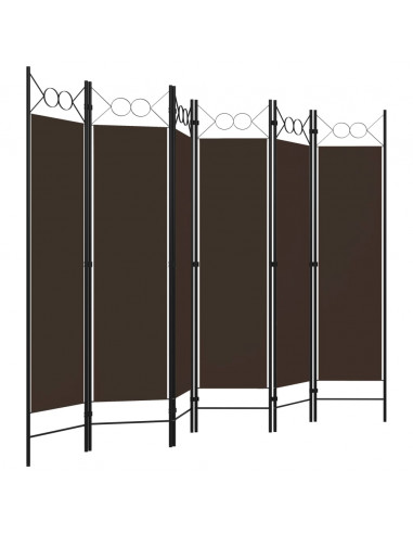 Paravento a 6 Pannelli Marrone 240x180 cm