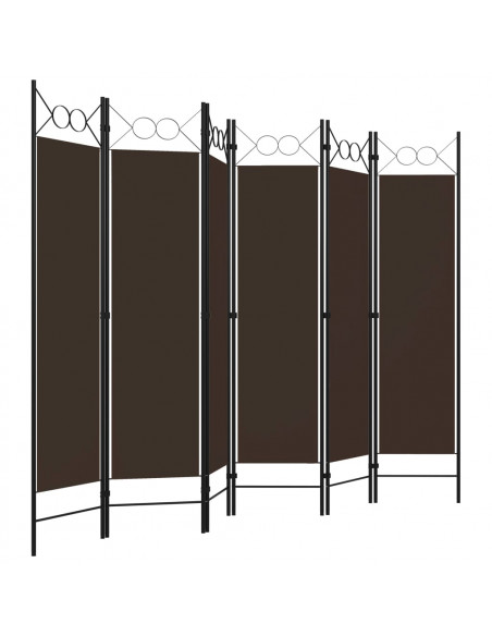 Paravento a 6 Pannelli Marrone 240x180 cm
