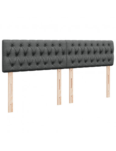 Giroletto a Molle con Materasso Grigio Scuro 200x200 cm Tessuto