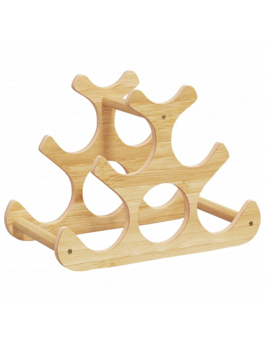 Portabottiglie di Vino per 6 Bottiglie 35x18x25,5 cm in Bambù