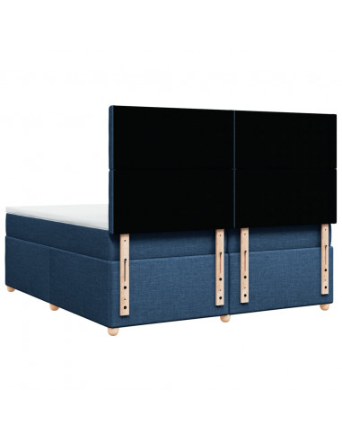 Giroletto a Molle con Materasso Blu 200x200 cm in Tessuto