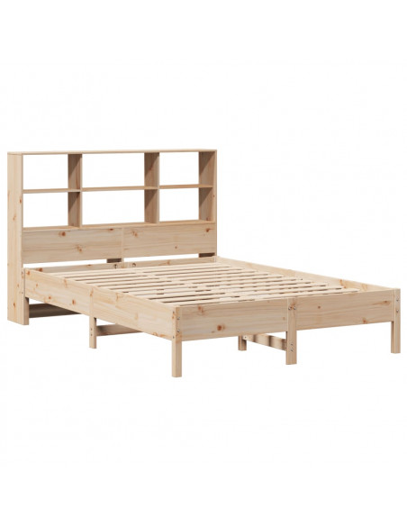 Letto Libreria senza Materasso 140x190 cm in Legno di Pino