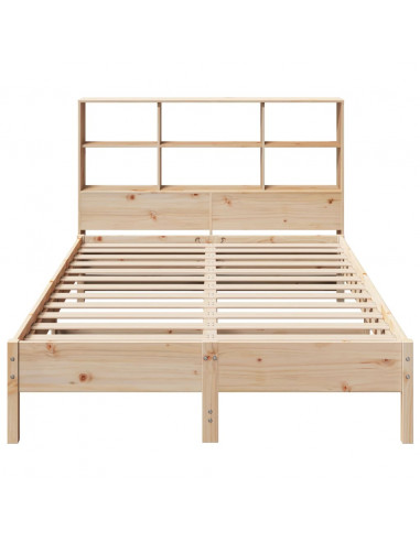 Letto Libreria senza Materasso 140x190 cm in Legno di Pino