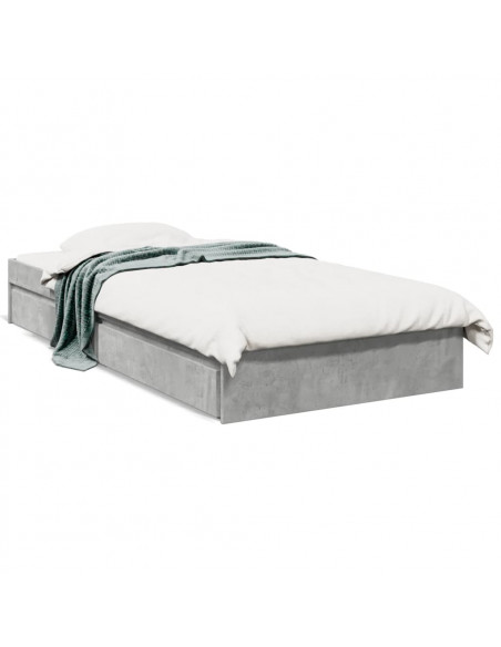 Giroletto Cassetti Grigio Cemento 90x200 cm Legno Multistrato