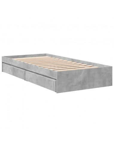 Giroletto Cassetti Grigio Cemento 90x200 cm Legno Multistrato