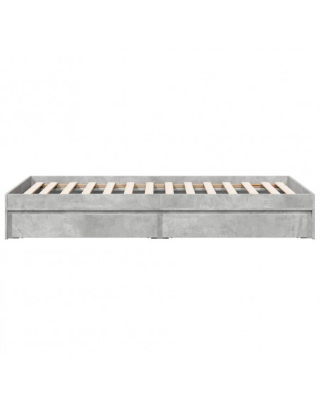 Giroletto Cassetti Grigio Cemento 90x200 cm Legno Multistrato