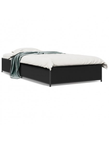 Giroletto Nero 90x190 cm in Legno Multistrato e Metallo